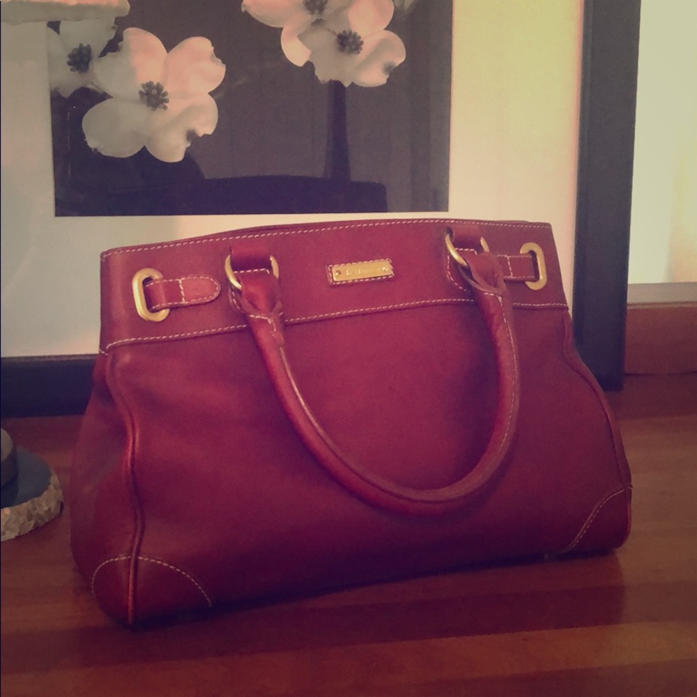 Burgundy Leather Ralph Lauren Satchel